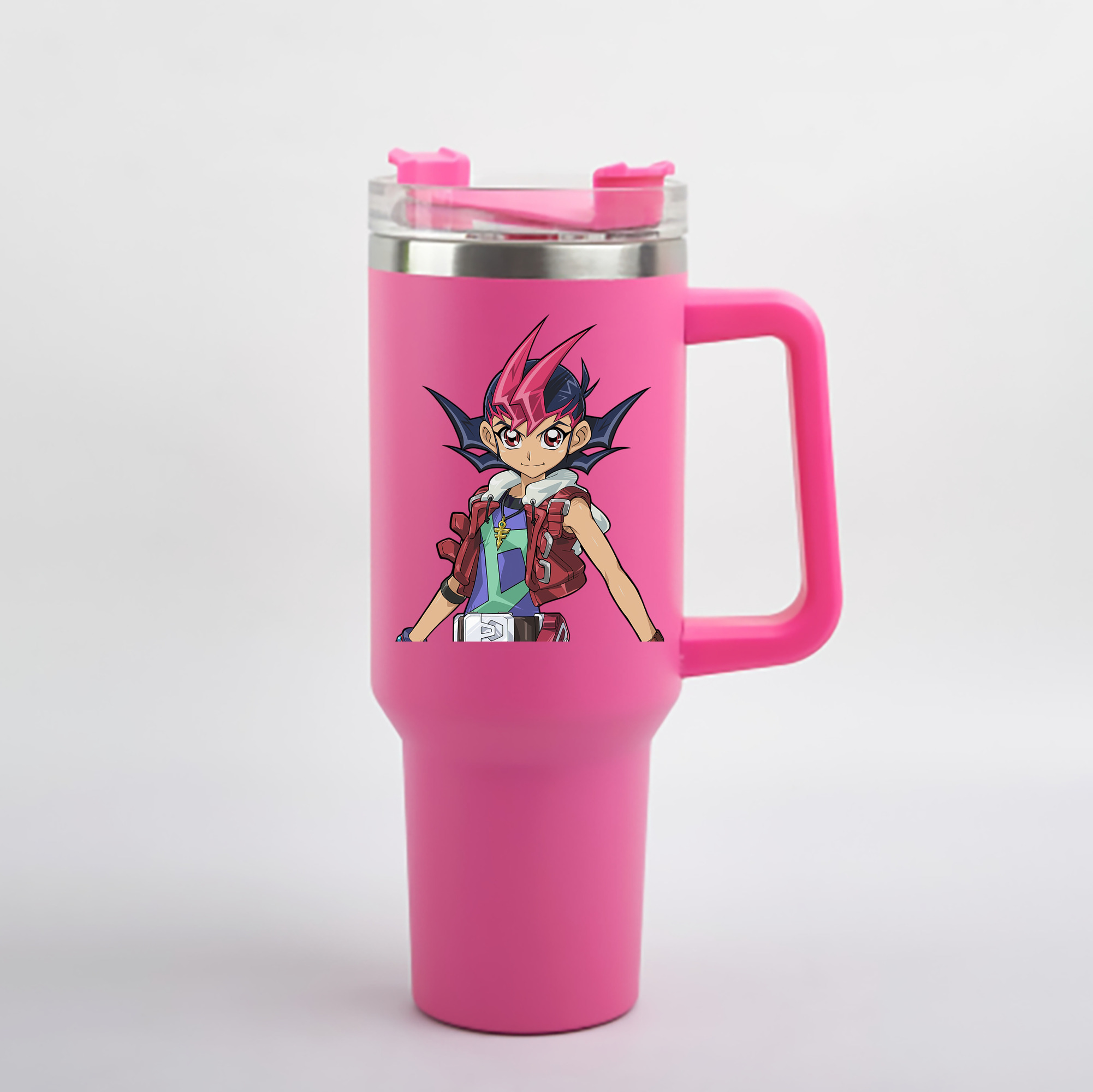 （画像用） 遊☆戯☆王 Yu-Gi-Oh! 1200mL車用タンブラー - クリスタルステッカー（プラスチックストロー付き）